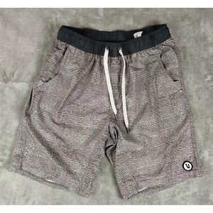 Vuori Kore Shorts Mens S Gray Athletic Lined Drawstring Gym Running 9" Ins
